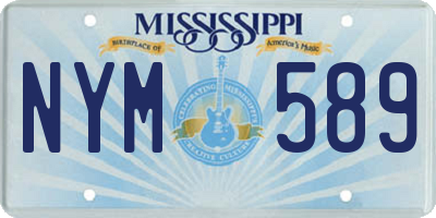 MS license plate NYM589