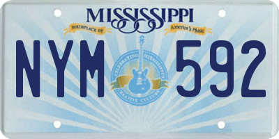 MS license plate NYM592