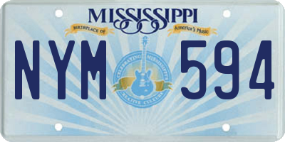 MS license plate NYM594