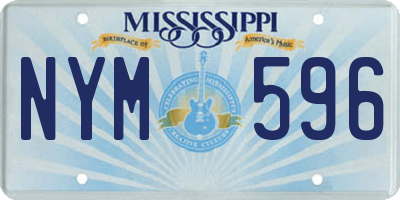 MS license plate NYM596