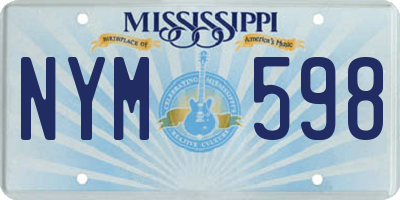 MS license plate NYM598