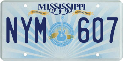 MS license plate NYM607