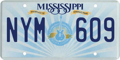 MS license plate NYM609