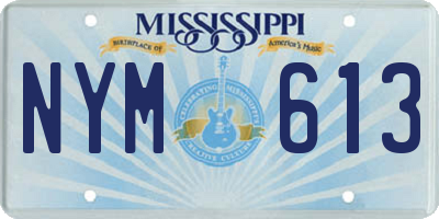 MS license plate NYM613