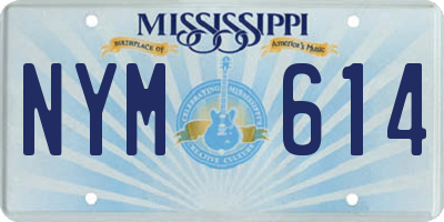 MS license plate NYM614