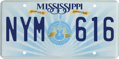 MS license plate NYM616