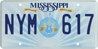 MS license plate NYM617