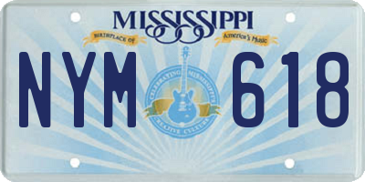 MS license plate NYM618