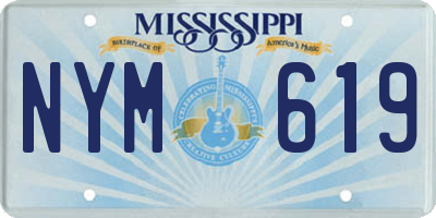 MS license plate NYM619