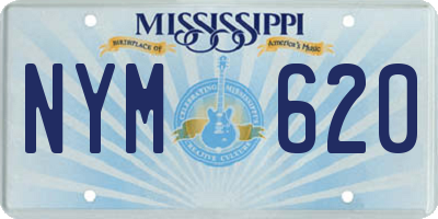 MS license plate NYM620