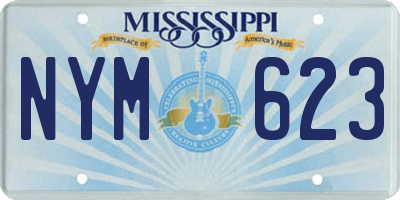 MS license plate NYM623