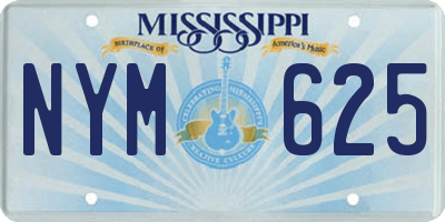 MS license plate NYM625