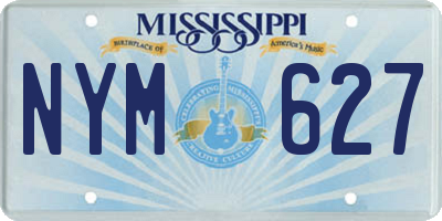 MS license plate NYM627