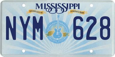MS license plate NYM628