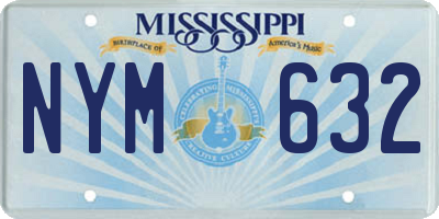 MS license plate NYM632