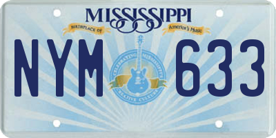 MS license plate NYM633