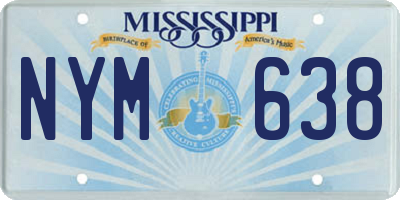 MS license plate NYM638