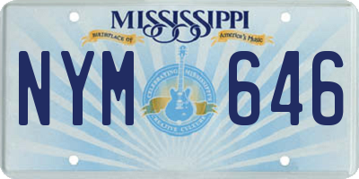 MS license plate NYM646