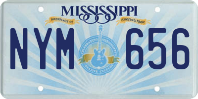 MS license plate NYM656
