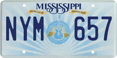 MS license plate NYM657