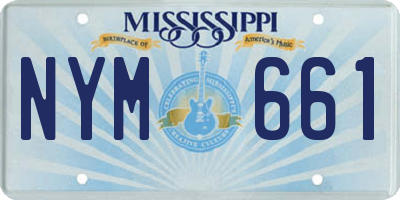 MS license plate NYM661
