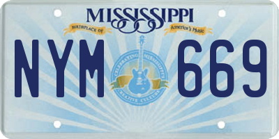 MS license plate NYM669