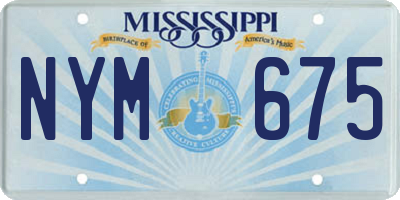 MS license plate NYM675