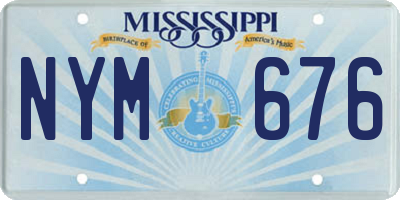 MS license plate NYM676