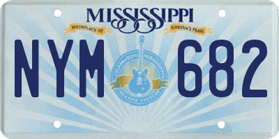 MS license plate NYM682