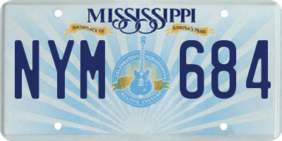 MS license plate NYM684