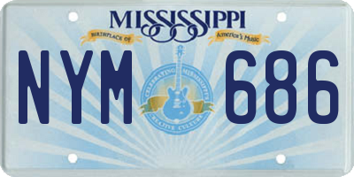 MS license plate NYM686