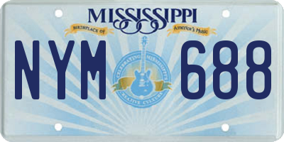 MS license plate NYM688