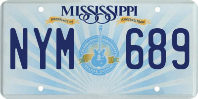MS license plate NYM689