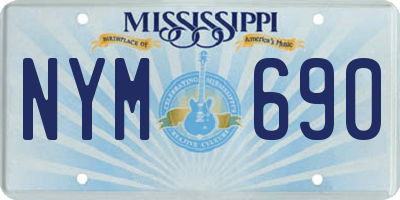 MS license plate NYM690
