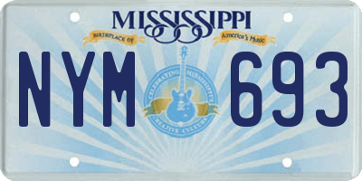 MS license plate NYM693