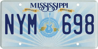 MS license plate NYM698