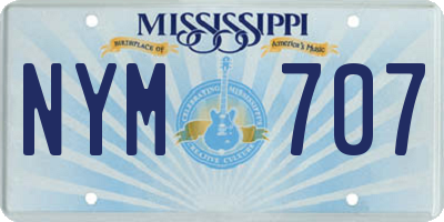 MS license plate NYM707