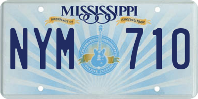 MS license plate NYM710