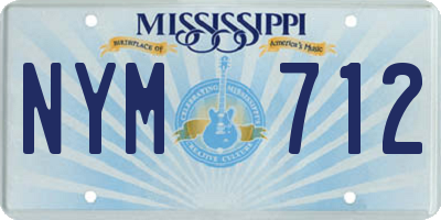 MS license plate NYM712