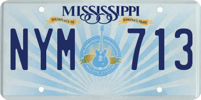 MS license plate NYM713