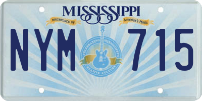 MS license plate NYM715