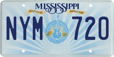 MS license plate NYM720