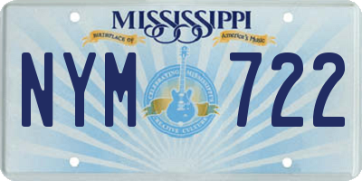 MS license plate NYM722