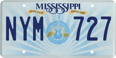 MS license plate NYM727