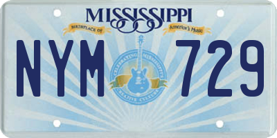MS license plate NYM729