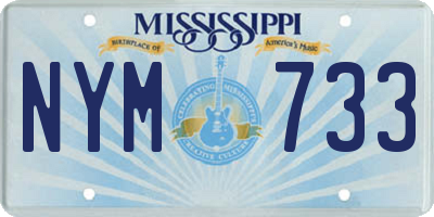 MS license plate NYM733