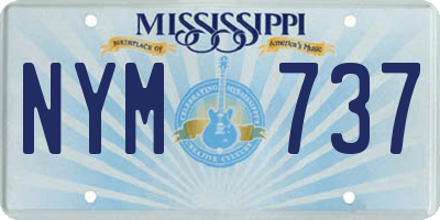 MS license plate NYM737
