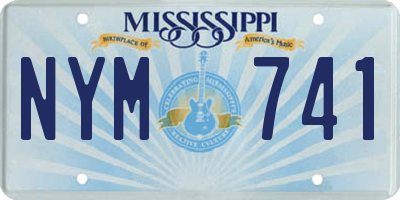 MS license plate NYM741