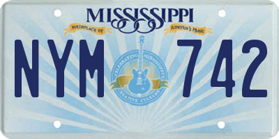 MS license plate NYM742