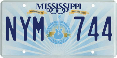 MS license plate NYM744